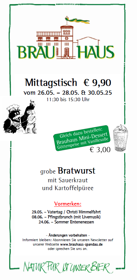 Wochengericht Brauhaus Mittagsteller