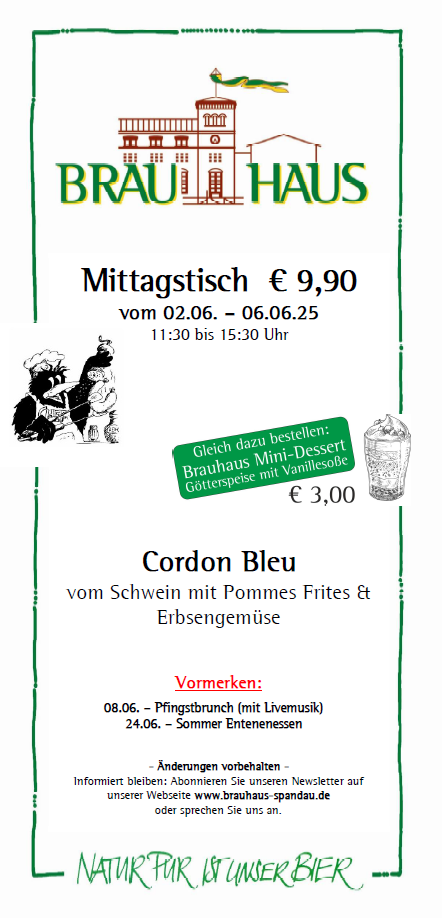 Wochengericht Brauhaus Mittagsteller