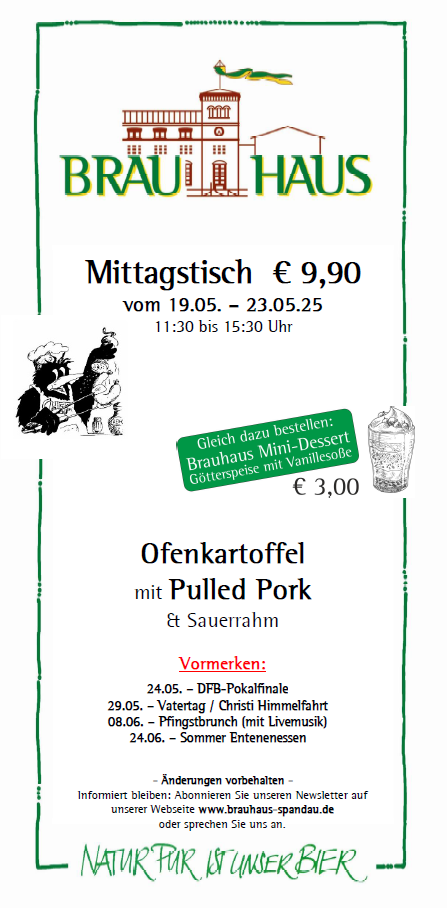 Wochengericht Brauhaus Mittagsteller