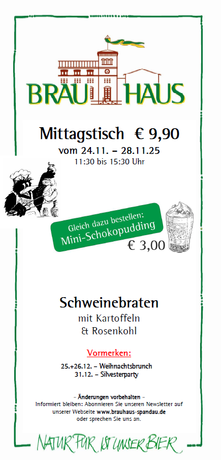 ochengericht Brauhaus Mittagsteller