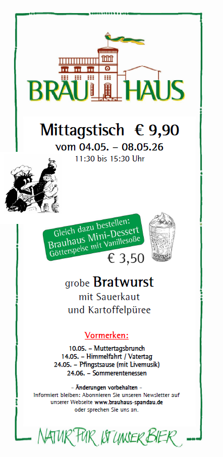Wochengericht Brauhaus Mittagsteller