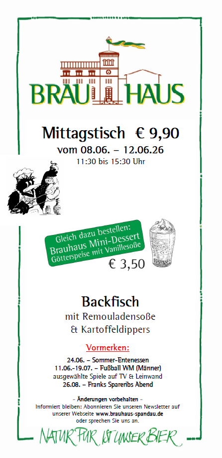 Wochengericht Brauhaus Mittagsteller