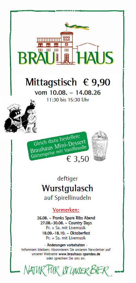 Wochengericht Brauhaus Mittagsteller